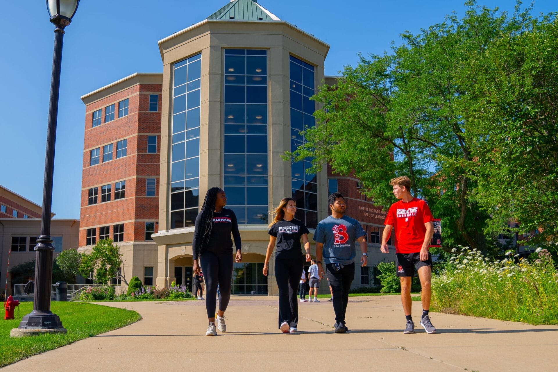 students walking on campus